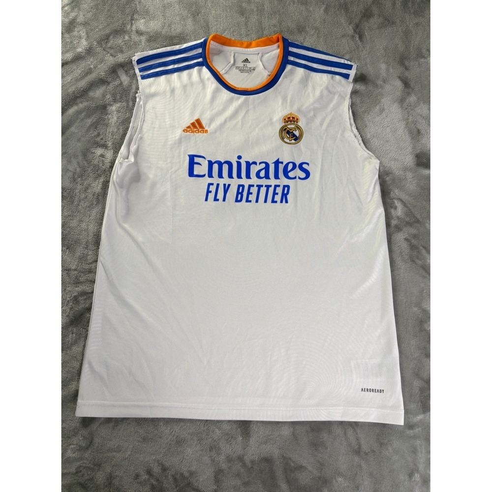 Adidas Soccer Jersey Tank Top Karim Benzema #9 Real Madrid 2021-2022 Home XL
